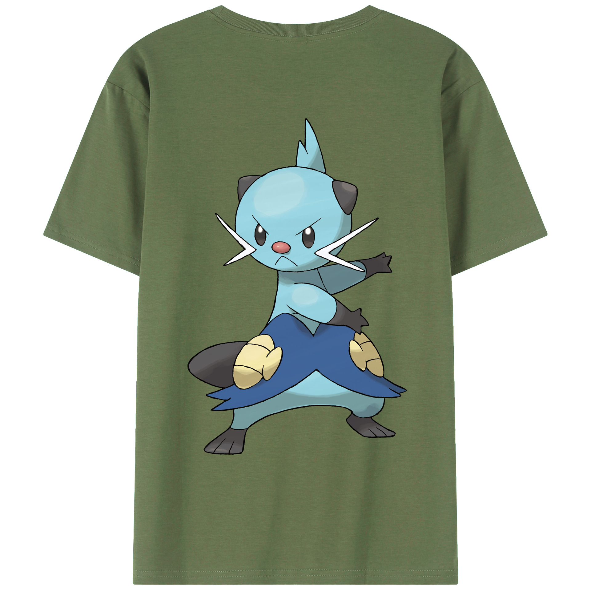 （画像用） ポケットモンスター Pokémon 綿100％ メンズ半袖Tシャツ（バックプリント） 通気性